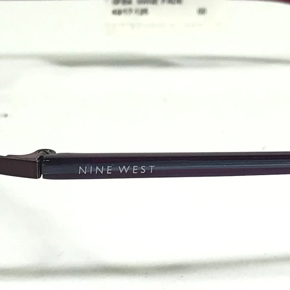Nine West Petite Eyeglasses Frames 312 FB4 Purple Round Half Rim 49-17-125